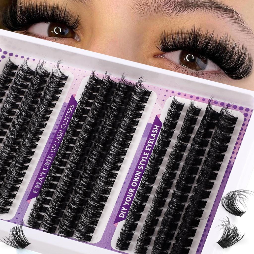 Diy False Eyelash Extension Set, Multi-Hair Single Cluster 10-16Mm Length Mixed Eyelashes