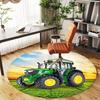 1pc Tractor Field Round Chair Mat Area Rug - Non-Slip, Floor Mat for Office, Bedroom, Home Decor Christmas Gift P0811439