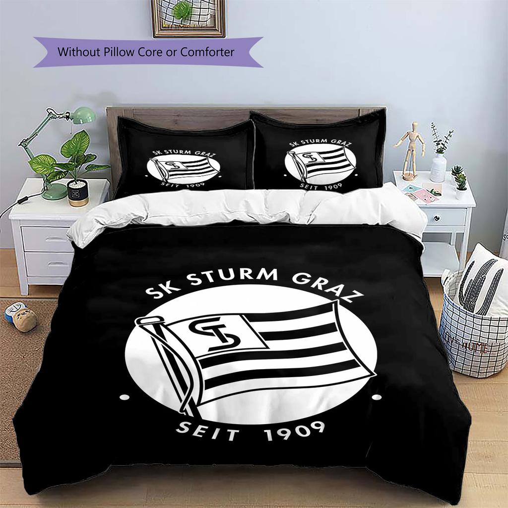 SK Sturm Graz Pattern Bedding,Quilt Set Quilt Cover Pillowcase Home Birthday Gift(1 * duvet cover + 2 * pillowcase, without core)