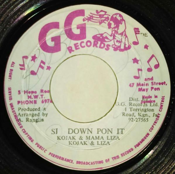 

7inch Record NIGGER KOJAK LIZA Si Down Pon It NONE GGs Records Jamaica Reggae Ska Dub Used
