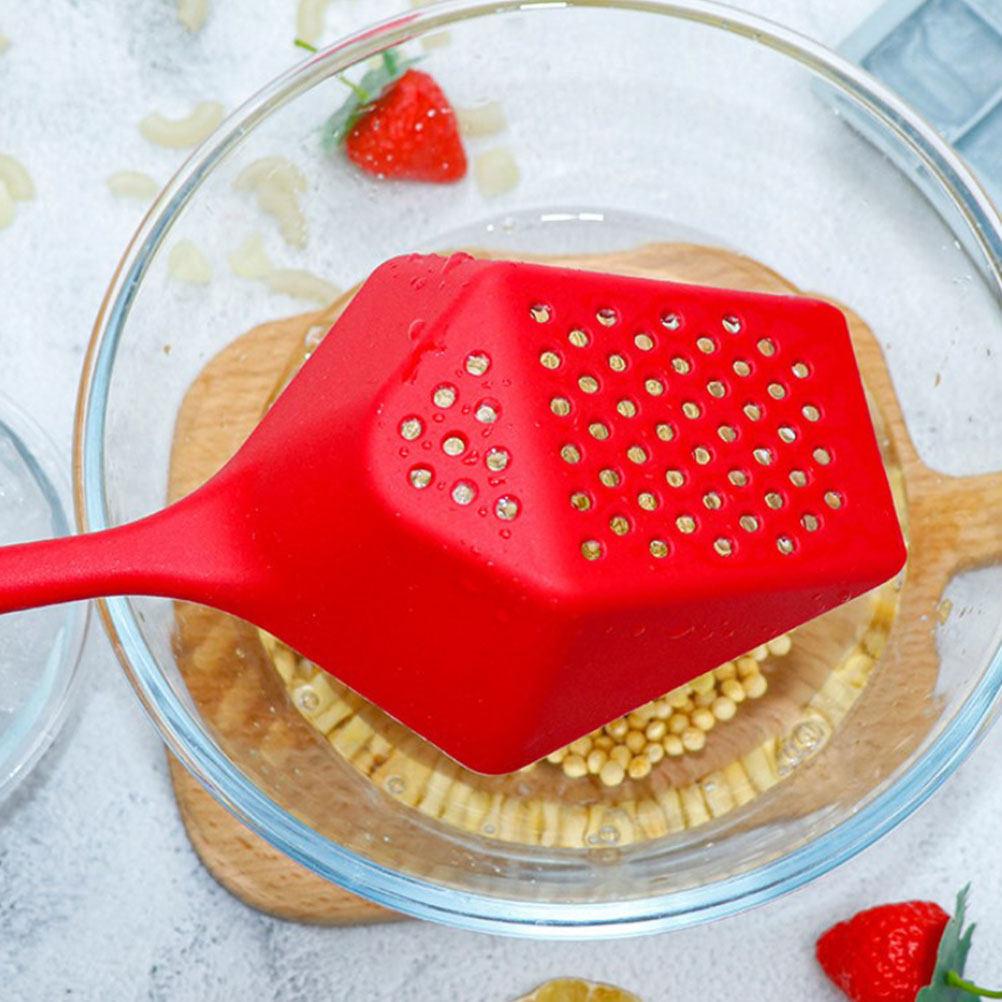 Silicone Slotted Spoon Ergonomic Ice Scoop Multi-Function Kitchen Strainer Household Filter Cooking Supply Wear Resistant Smooth