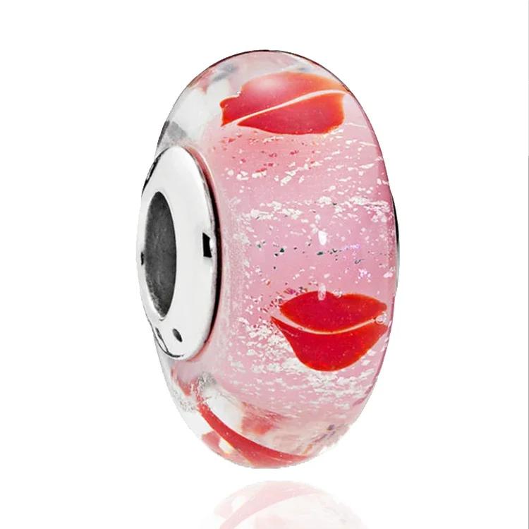 Copper Murano Glass Charms Fit Original Bracelets Round Murano Glass Charms Beads Diy Women Jewelry Gifts For Women