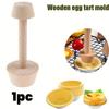 Dual-End Wooden Egg Tart Mold Premium Rolling Pin Set Perfect for Pies Pastries Baking Bottom Mold Food Prep Service Equipment