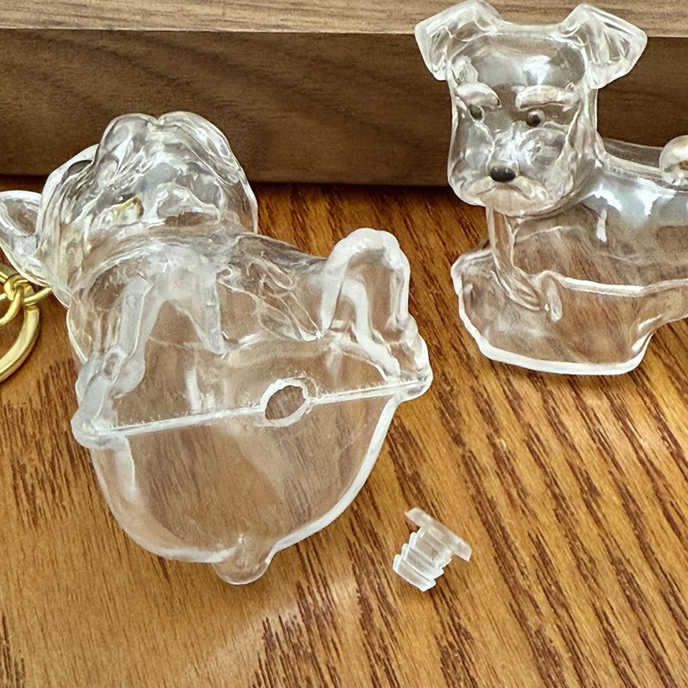 Cartoon Hundeform Hundehaar Aufbewahrungsbox Haarpflege Transparent Tierhaare Schlüsselanhänger Acryl Schlüsselanhänger Welpen Anhänger Schmuck Geschenk