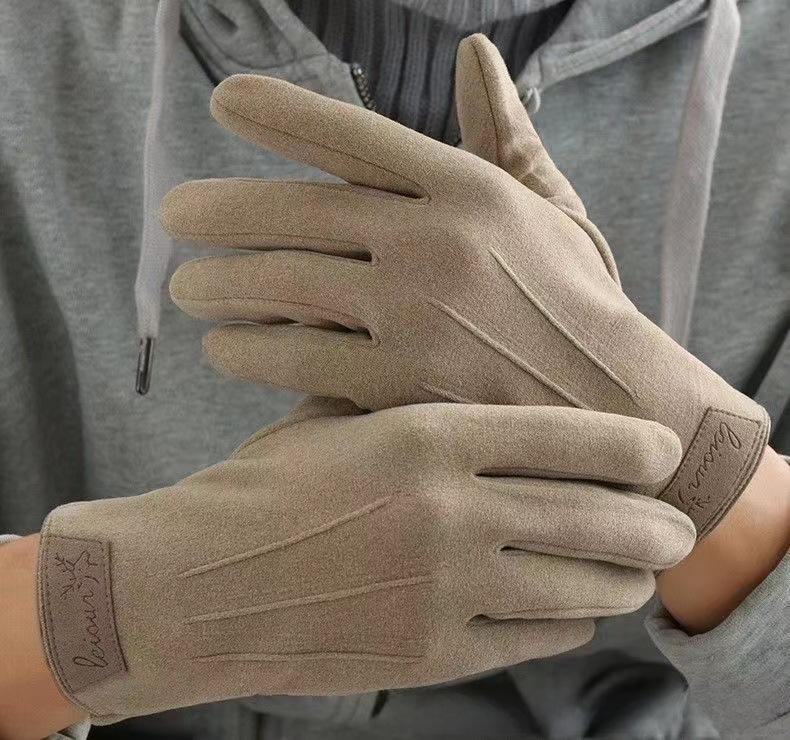 Men's German Velvet Thermal Gloves – Winter Warm, Windproof, Heated, Touchscreen Cycling & Driving Gloves