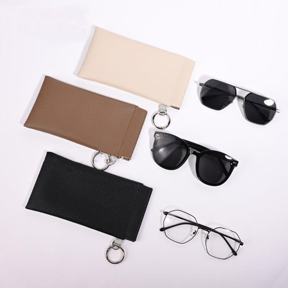 With Glasses Cloth Glasses Bag Soft PU Earphone Storage Eyewear Pouch Protective Cover Waterproof Sunglasses Case