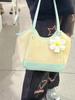 Small fresh vacation style underarm tote bag niche personalized embroidery woven bag commuter versatile shoulder handbag