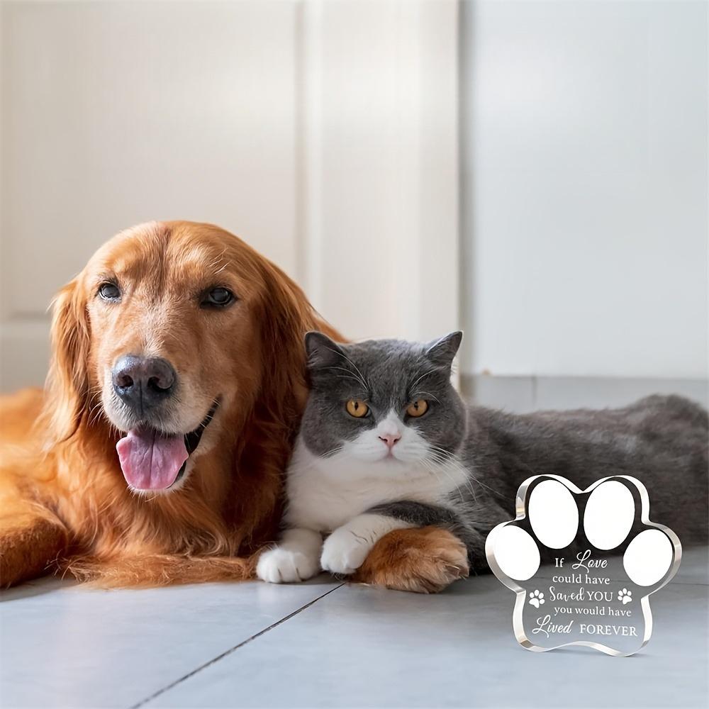 Pet Memorial Remembrance Ornament - Crystal Paw Shape Sympathy Gift for Loss of Dog or Cat, Indoor Decorative Keepsake for Multiple Room Types, Nurs