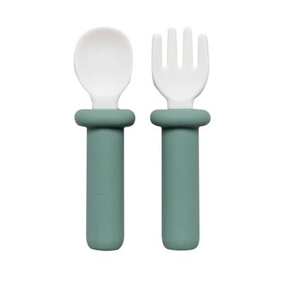 Lalabee Infant Aijudo Plus Spoon + Fork Set, Green, Spoon + Fork + Case