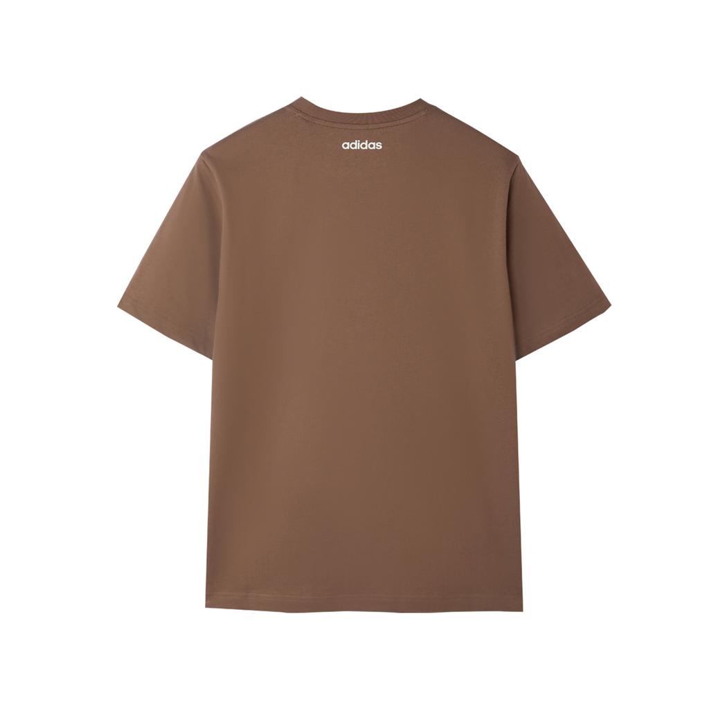 Adidas Sports Lifestyle Casual Breathable Round Neck Short Sleeve T-Shirt Men Tops Brown KE1338