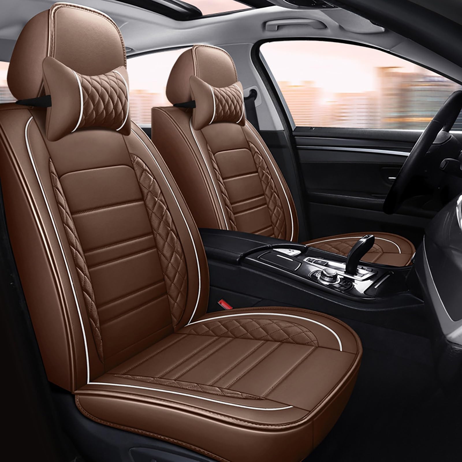 

Чехол на сиденье автомобиля Honda N-ONE JG1 JG2, Водонепроницаемый кожаный материал, Комплект на все сиденья, 5 Comes with a pillow