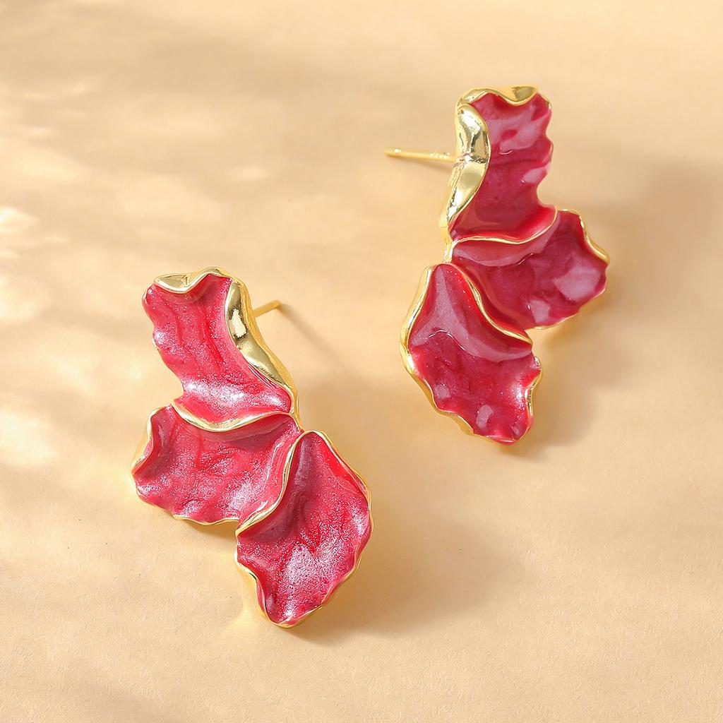 2 Stück Damenmode Unregelmäßige Blumenohrringe Zirkon-Accessoires Geeignet für Date, Party, Festivalgeschenke