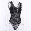 Gothic Bodysuit With Ruffled Lace And Corseting Onesies