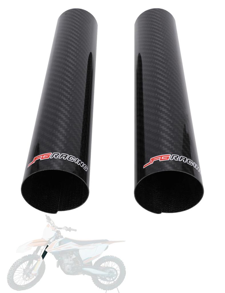 JFG Motorcycle Front Fork Guard Fork Cover 178mm Carbon General Purpose Inner Diameter Adjustable Left and Right Set Dustproof Protector Dress Up
