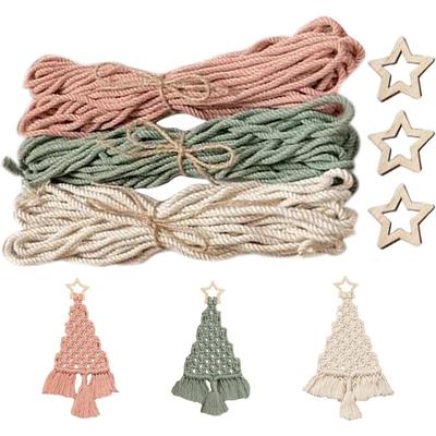 Tree Christmas Macrame Kit Diy Macrame Woven Tree Kit Handmade Woven Xmas Boho Wall Hangings Ornaments For Christmas Decor