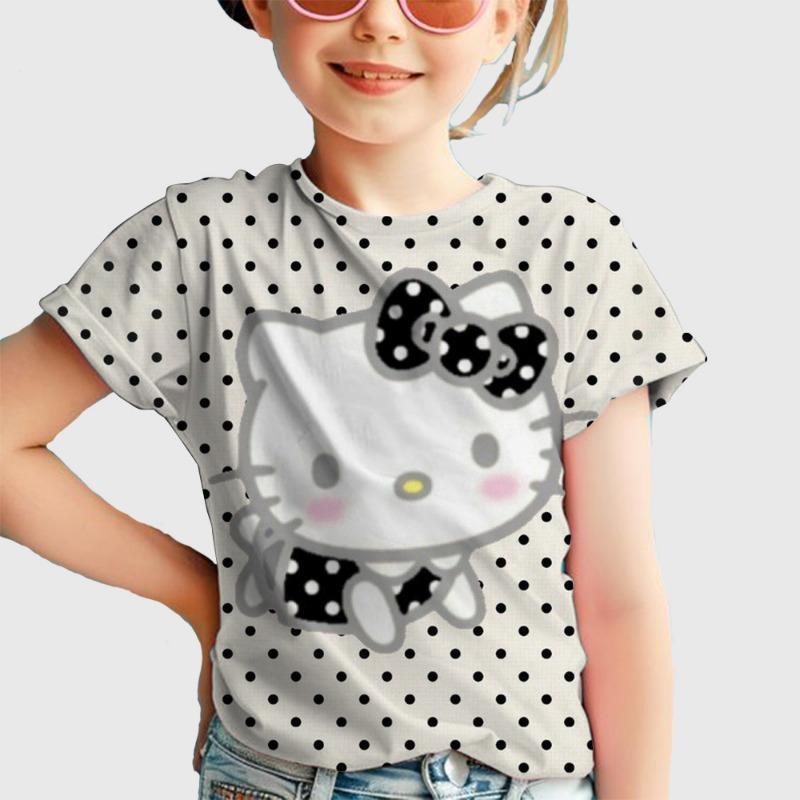 

3D Print Cartoon Hellos Kittys Baby Clothing 5 to 14 Years Male Outdoor Clothes for Children Boy Girl Child T-Shirt Top Shirts 100