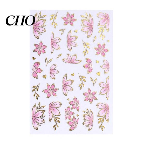 Self-adhesive Nail Decals Floral Art Stickers Spring Summer Flower Pattern Women Adhesive Manicure Decoration Home Salon DIY Supplies Peel Stick