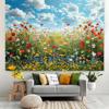2D Sommerblumenwiese Kulisse, Bunter Wildblumengarten Dekor