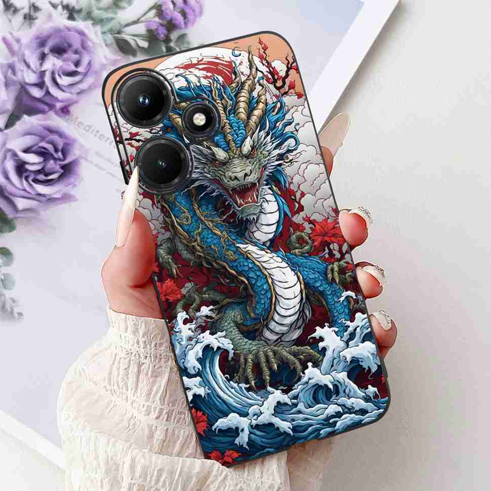 For Infinix Hot 30i 6.56" Case Tiger Luxury Flower Butterfly Silicone Soft Black Cover For Infinix Hot30i 30I X669C Phone Cases