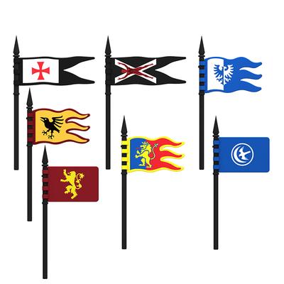 1 szt. Średniowieczny Zamek Wojskowy Rycerze Świątynia Krzyż Flaga Arryn Zestaw Figurek Żołnierze Armia Broń Tarcza Miecz Hełm Klocki Zabawki