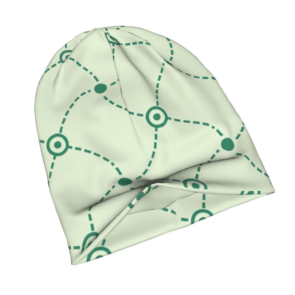 Touca de Tricô Verde para Adultos com Padrão Orgânico, Estampada em 2D Plana, com Costura em Círculos, que se Encaixa Facilmente em Guarda-roupas Sazonais e Combina Bem com Jaquetas