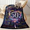 Glückliche 50. Geburtstag Feier Flanelldecke - Weich und geeignet für Sofas, Betten, Büros, Reisen, Alle Jahreszeiten, Tolles Geschenk für Feiertage und Geburtstage.
