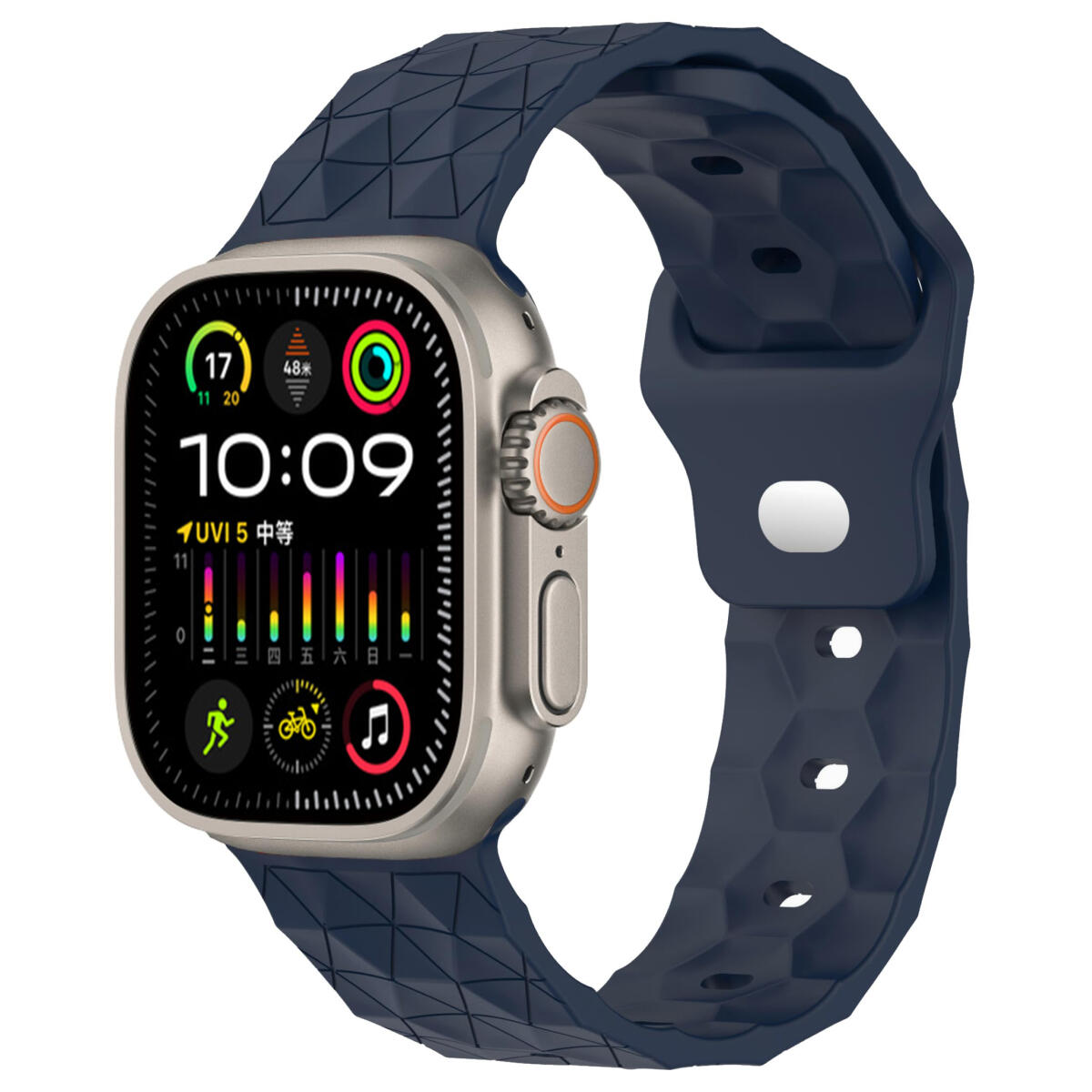 

Ремешок с футбольным узором для Apple Watch Ultra 2/ltra 49 мм 9 8 7 44 мм 40 мм 45 мм 41 мм Спортивный силиконовый ремешок для iWatch Series SE 6 5 4 3 2 1 42 мм 38 мм 41mm 40mm 38mm for apple watch полуночно-синий