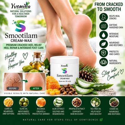 Smootilam Cream-Wax – Cracked Heel Relief, Heel Repair & Intensive Foot Care: 30 G