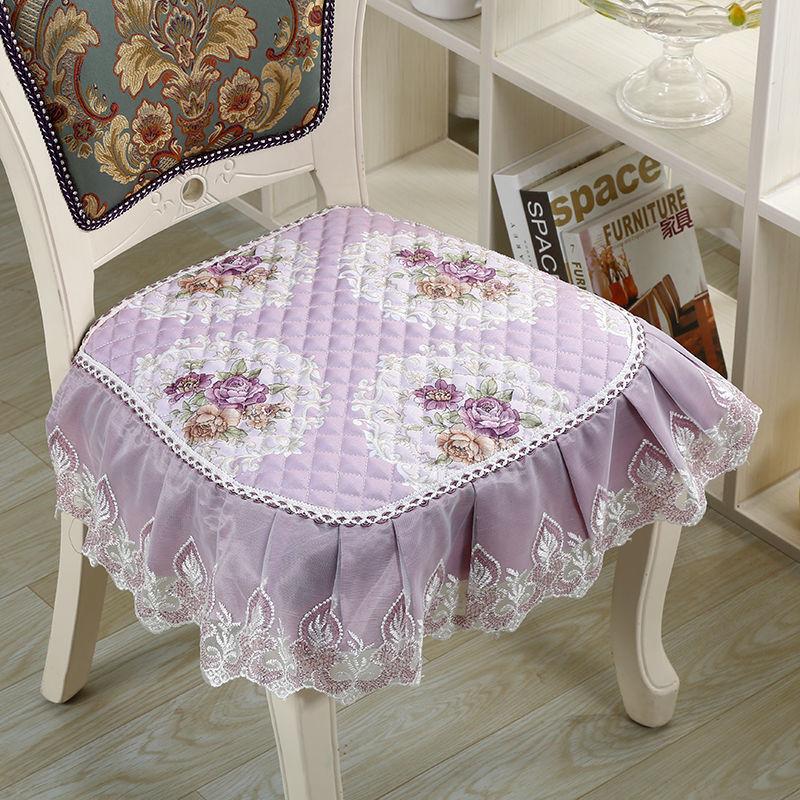 Dining Chair Cushion European Printed Seat Cushions with Lace Quality Four Seasons Stool Seat Mat Non-slip Buttocks Pad