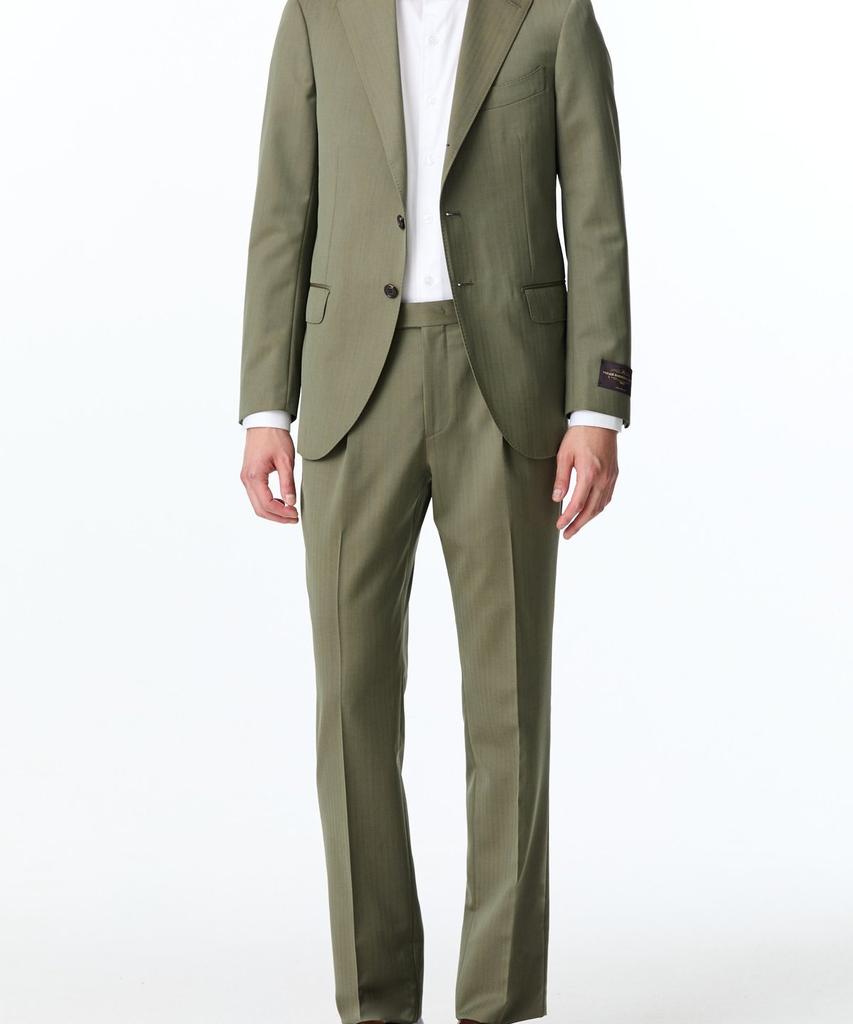Man On The Boon [V.B.C] Herringbone Wool Single Jacket_Olive 4714151010