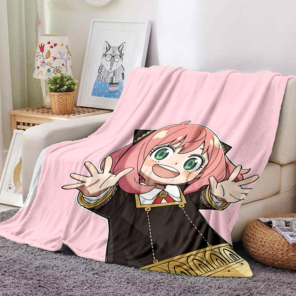 1pc Pink Hair Cat Girl Flannel Blanket,Ultra Soft Warm Plush Throw for Home Bedroom Bed Sofa Cover Camping Picnic gift Y72436