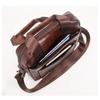 New men's handbag, 100% genuine leather shoulder crossbody bag vertical briefcase business trip messenger bag for 13.3-inch iPad