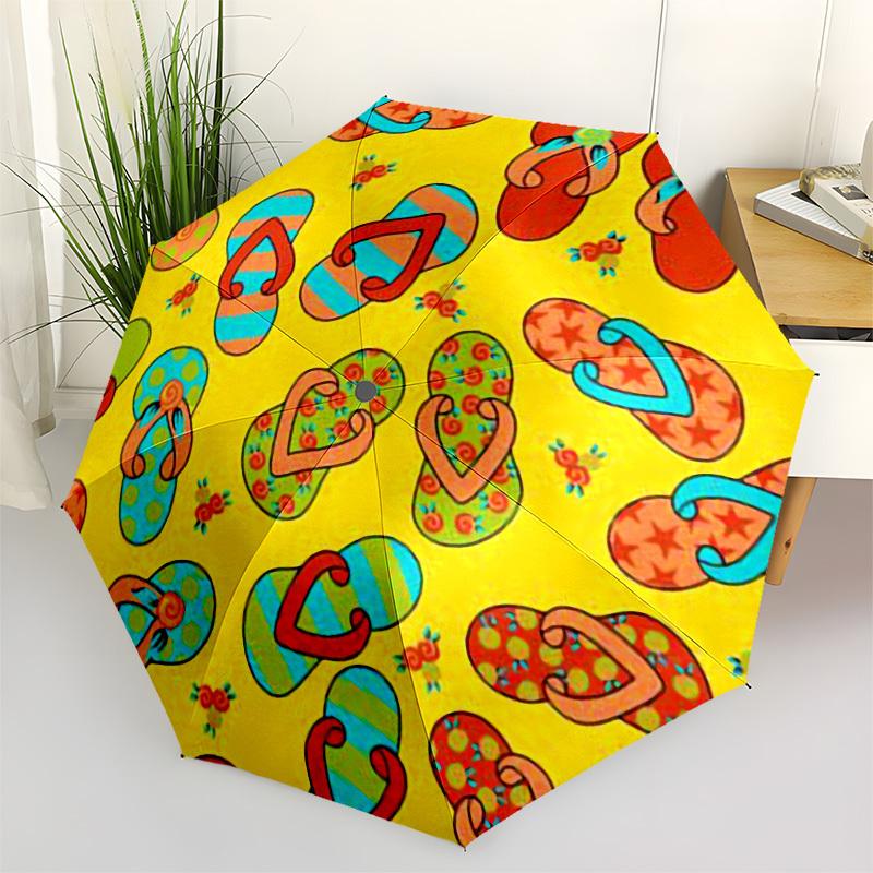 

1pc Flip Flop Pattern Umbrella with Plastic Handle,Compact & Stylish,Cartoon Pattern,Outdoor UmbrellaPT347
