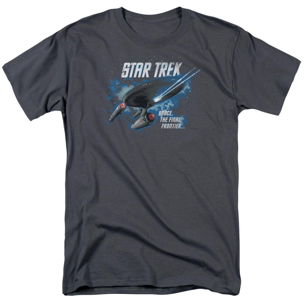 Star Trek - The Final Frontier - Adult Unisex Short Sleeve T-Shirt - Gray M