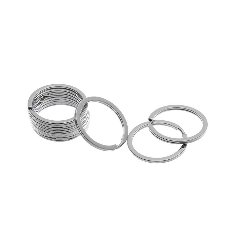 10Pcs/Pack Useful Clasps Pocket Keychain Chain Loop Stainless Steel Split Key Ring