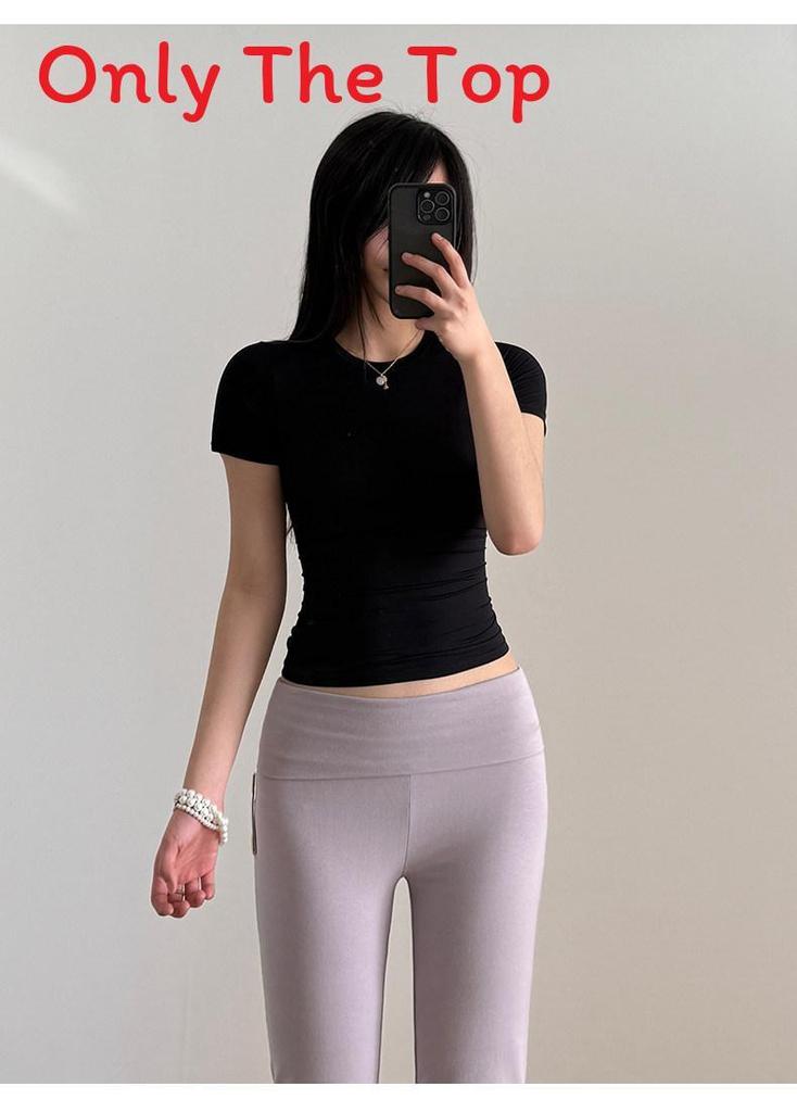 Basic Slim Fit T Shirt With Nylon Fabric For Casual Wear And Yoga