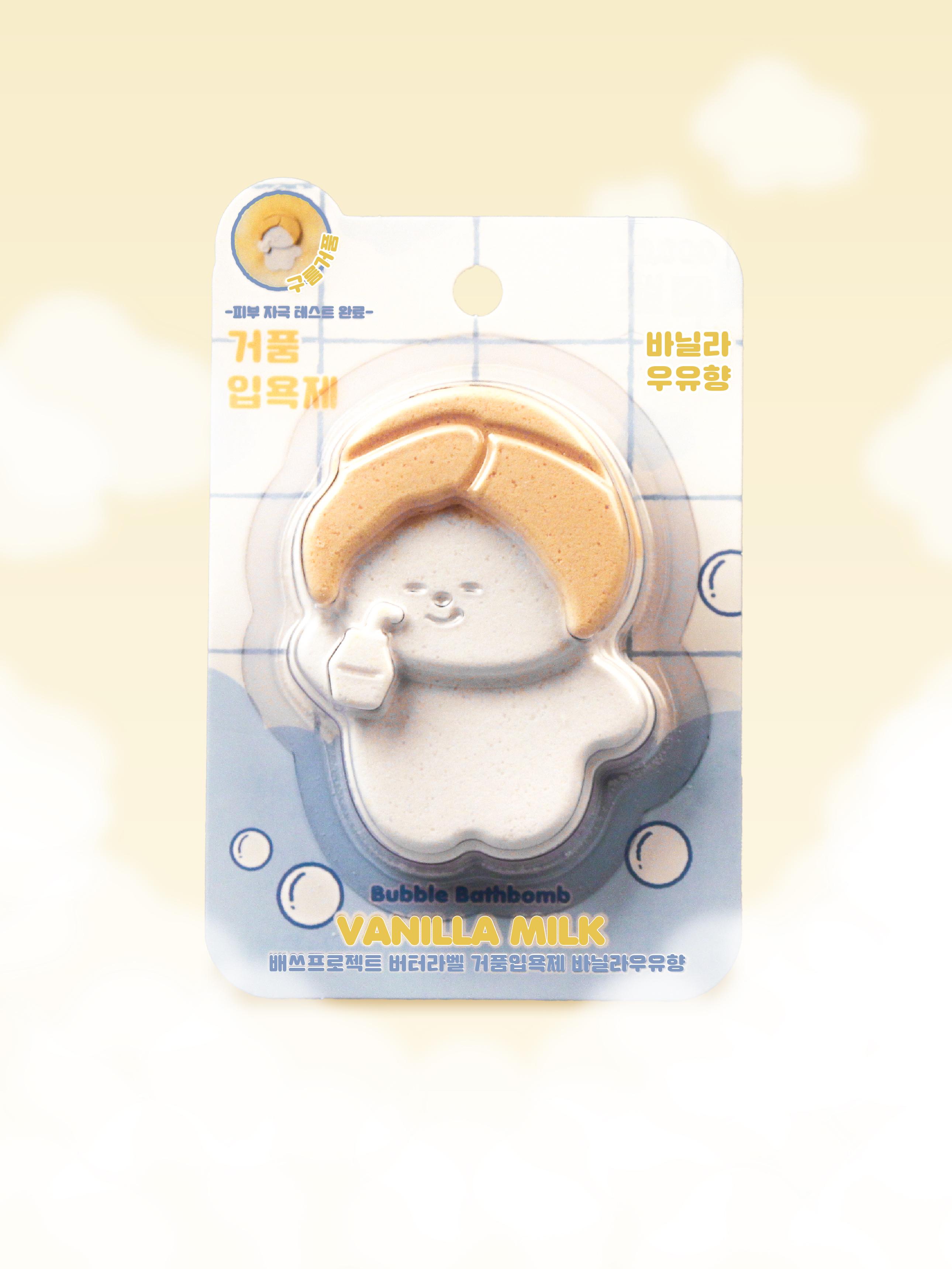 Bath Project Butter Label Vanilla Milk Foaming Bath Bomb 120g 1ea