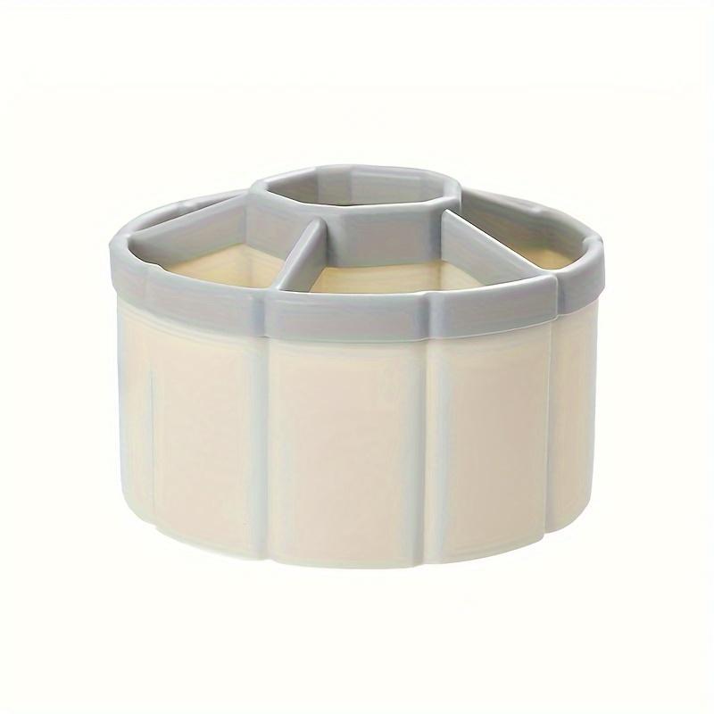 

1 шт. 6-сеточный вращающийся на 360° держатель для ручек, большая вместимость, симпатичный ящик для хранения карандашей, настольное ведро для хранения кистей для макияжа молочный белый