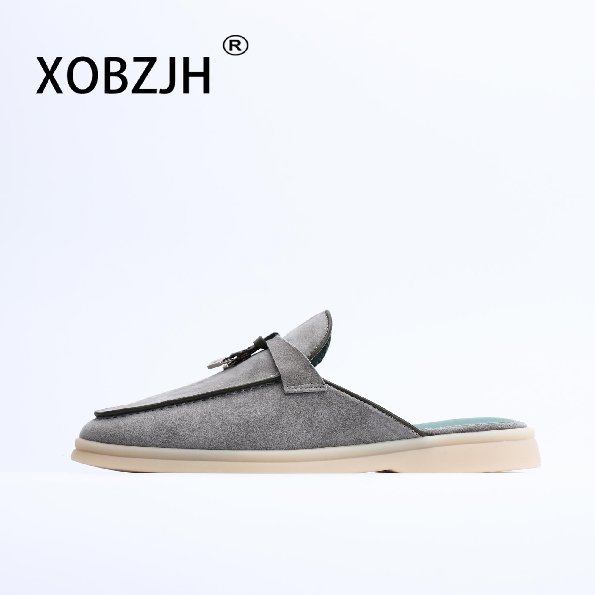 

Дизайнерські замшеві шкіряні лофери з пензликами без логотипу для жінок 2025 Сліпони Взуття на плоскій підошві Робоче взуття для прогулянок висока якість 40 сірий