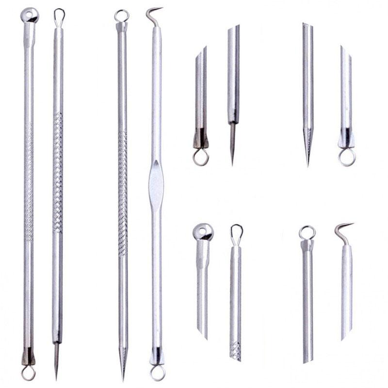 

4 шт., игла от прыщей с двойной головкой из нержавеющей стали, специальная игла для ухода за кожей от прыщей и прыщей