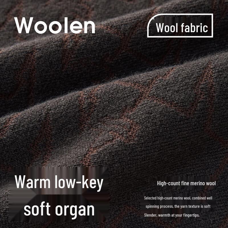 Navigare Men's 25 A/W Round Neck Wool Blend Knit Sweater