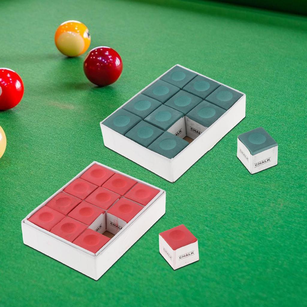 12 Pieces Pool Cue Chalks Lightweight Fine Texture Pool Stick Chalk Supplies