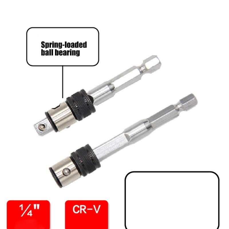 Auto Locking Socket Extension Bar Ensuring Bit Security Preventing Slippage During Various Repair Tasks Applications