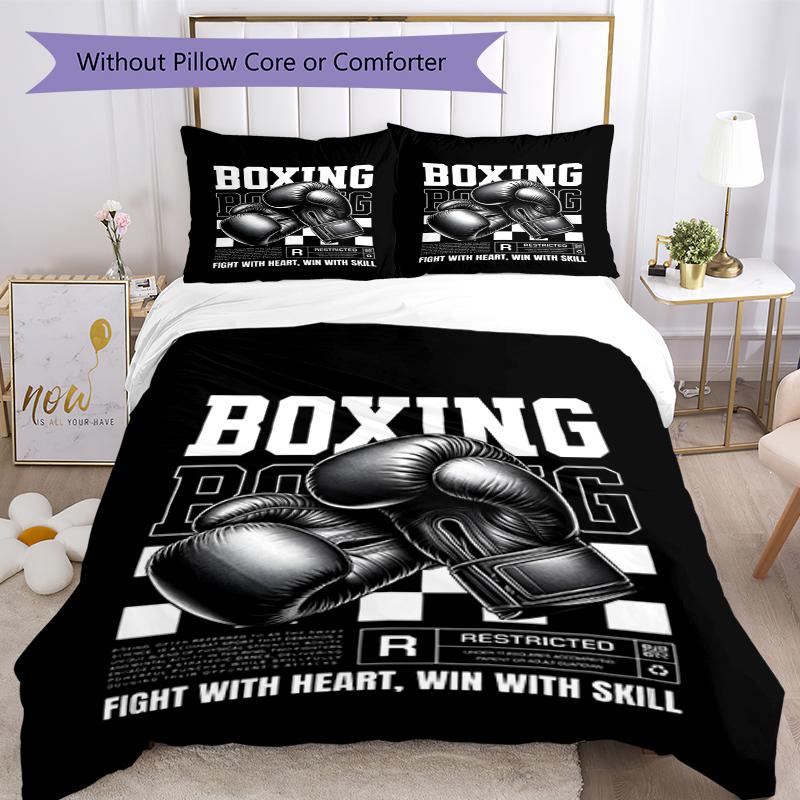 3pcs boxing Bedding Set Duvet Cover Closure Includes 1 Duvet Cover & 2 Pillowcases, Soft and Comfortable for All Seasons.