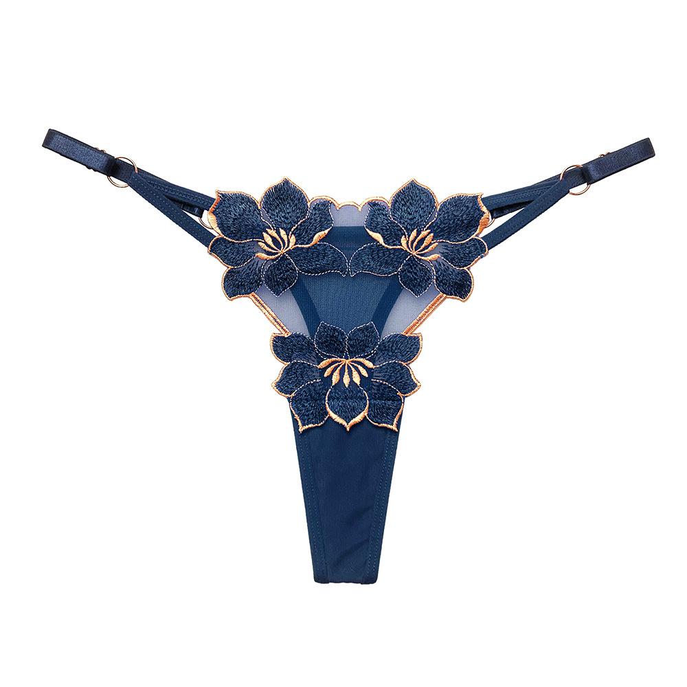 Emotional Embroidered Japanese Panties Female Chic Pattern Sexy Hot Transparent Temptation Adjustable Thong Head 2265