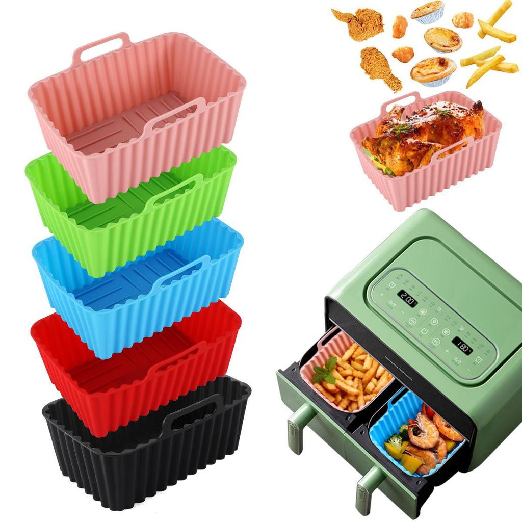 Teglia in Silicone per Friggitrice ad Aria, per Uso Alimentare, Antiaderente, Resistente alle Alte Temperature, Facile da Pulire