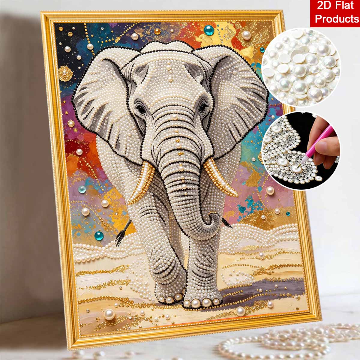Animal Pearl Painting DIY Elephant Living Room Hanging Painting Art Ornament Decorative Painting Home Decoration 30x40