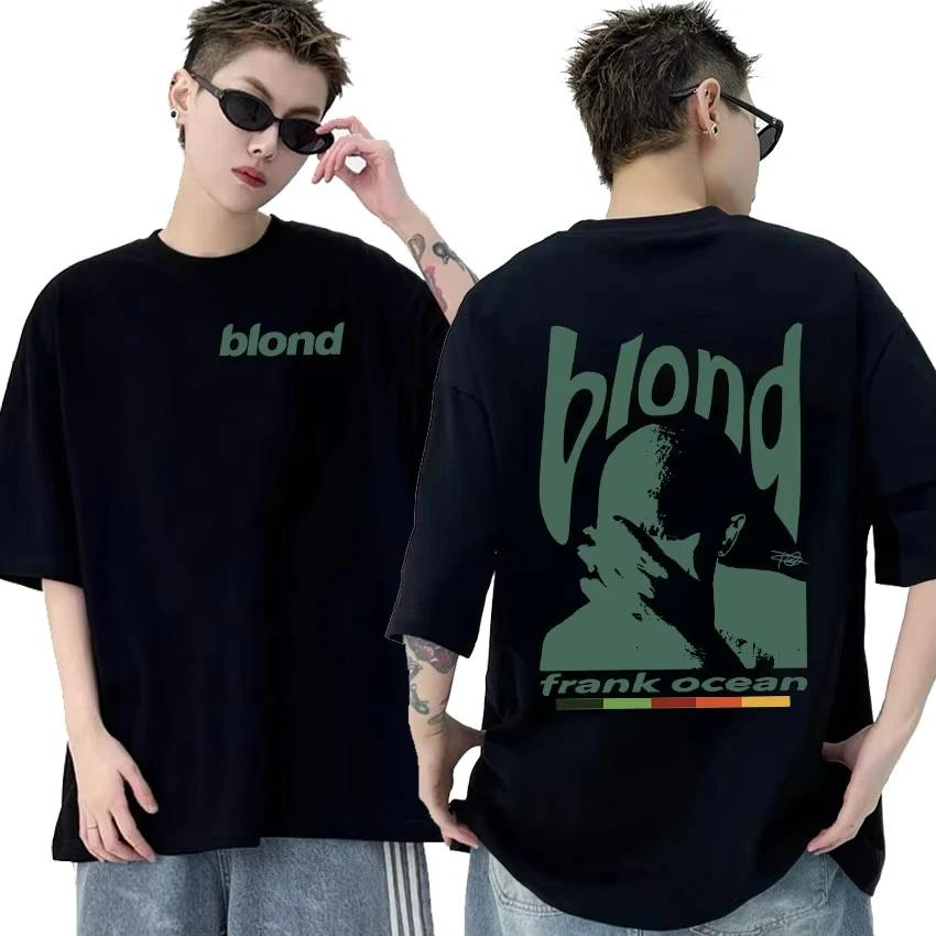 Rapper Frank Retro Graphic Tričko Pánské Hip Hop Ocean Album Oblečení Trička Y2k Unisex Blond Fashion Oversized Bavlněné tričko