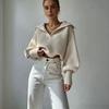 Popular 2026 European and American Foreign Trade Autumn and Winter New Knitted Sweater Knitted Sweater Lapel Pullover Women's Top