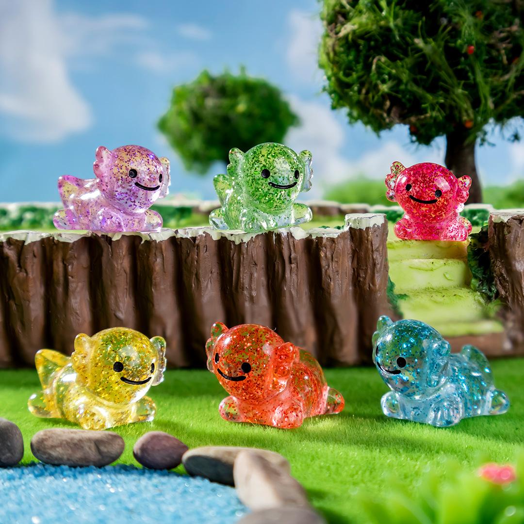 10 / 20pcs Mini Resin Axolotl Miniature Glitter Axolotl Tiny Animal Figures Ornament Ideal for DO-IT-YOURSELF Fairy Garden Glass Container